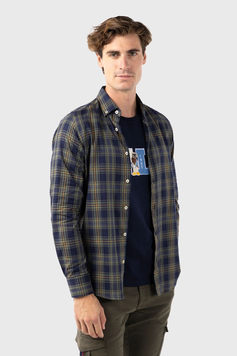 Camisa Williot Tartán Marino Khaki  2