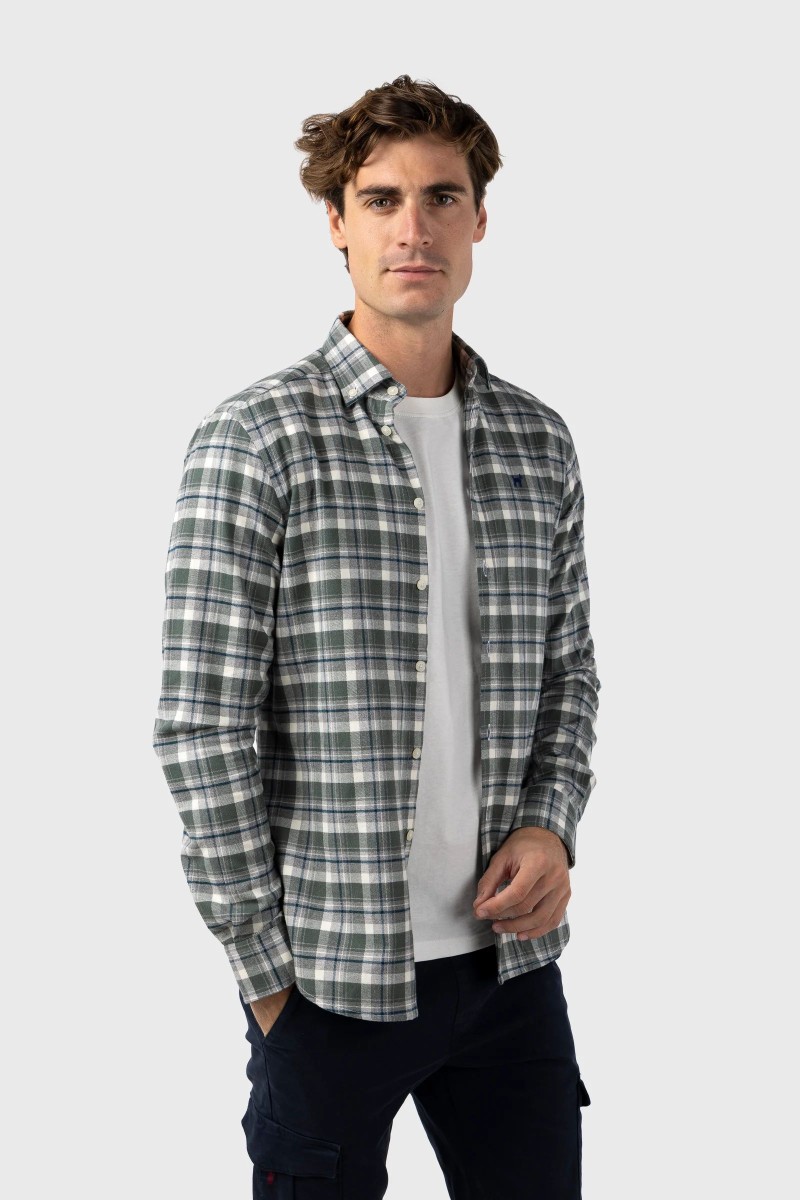  Camisa Williot Viella Crema Gris Slim Fit 