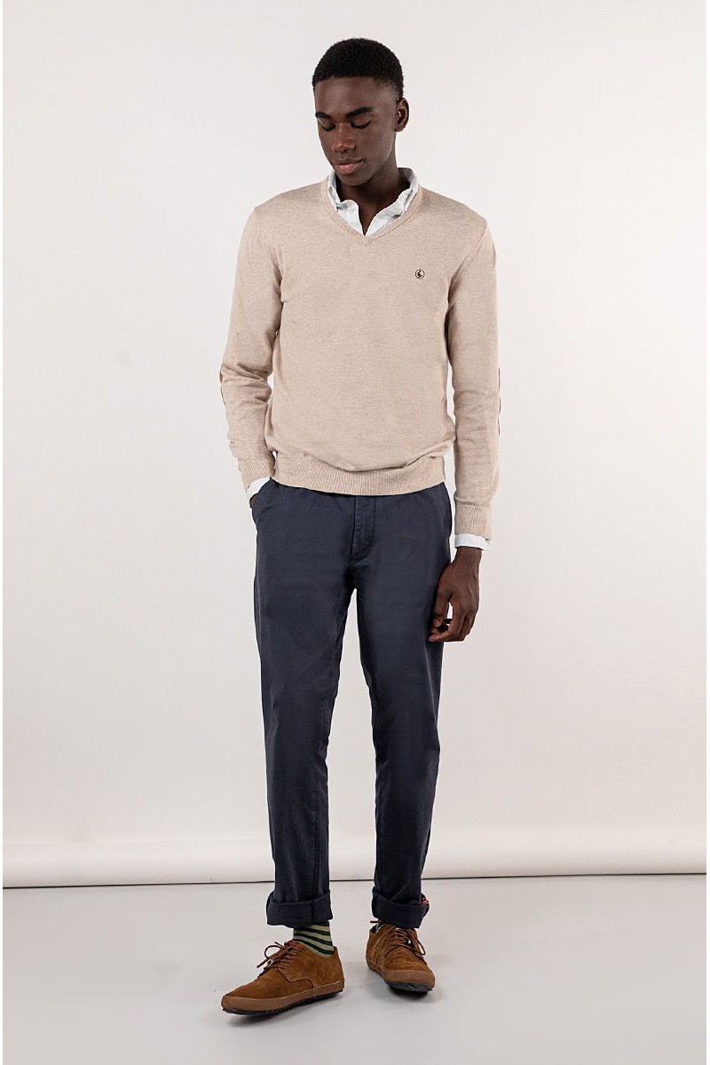  Jersey Cuello Pico Coderas Camel El Ganso 