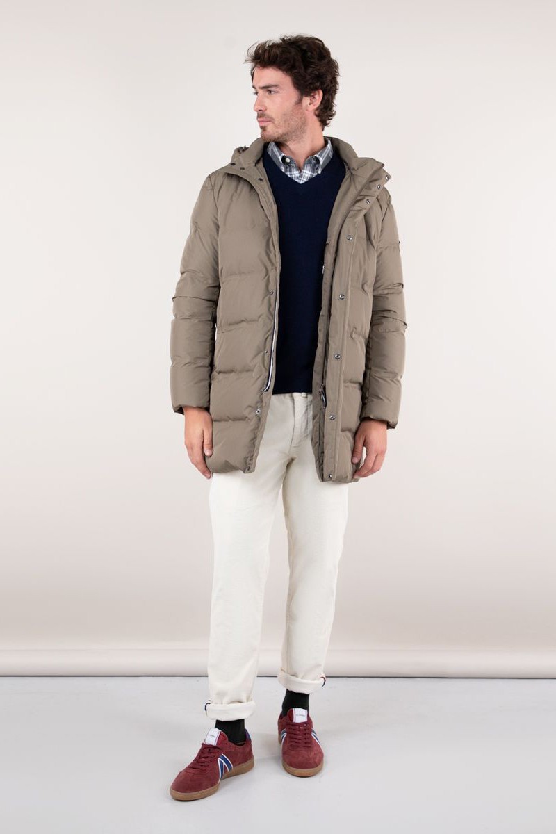 Abrigo Plumas Largo Topo 2