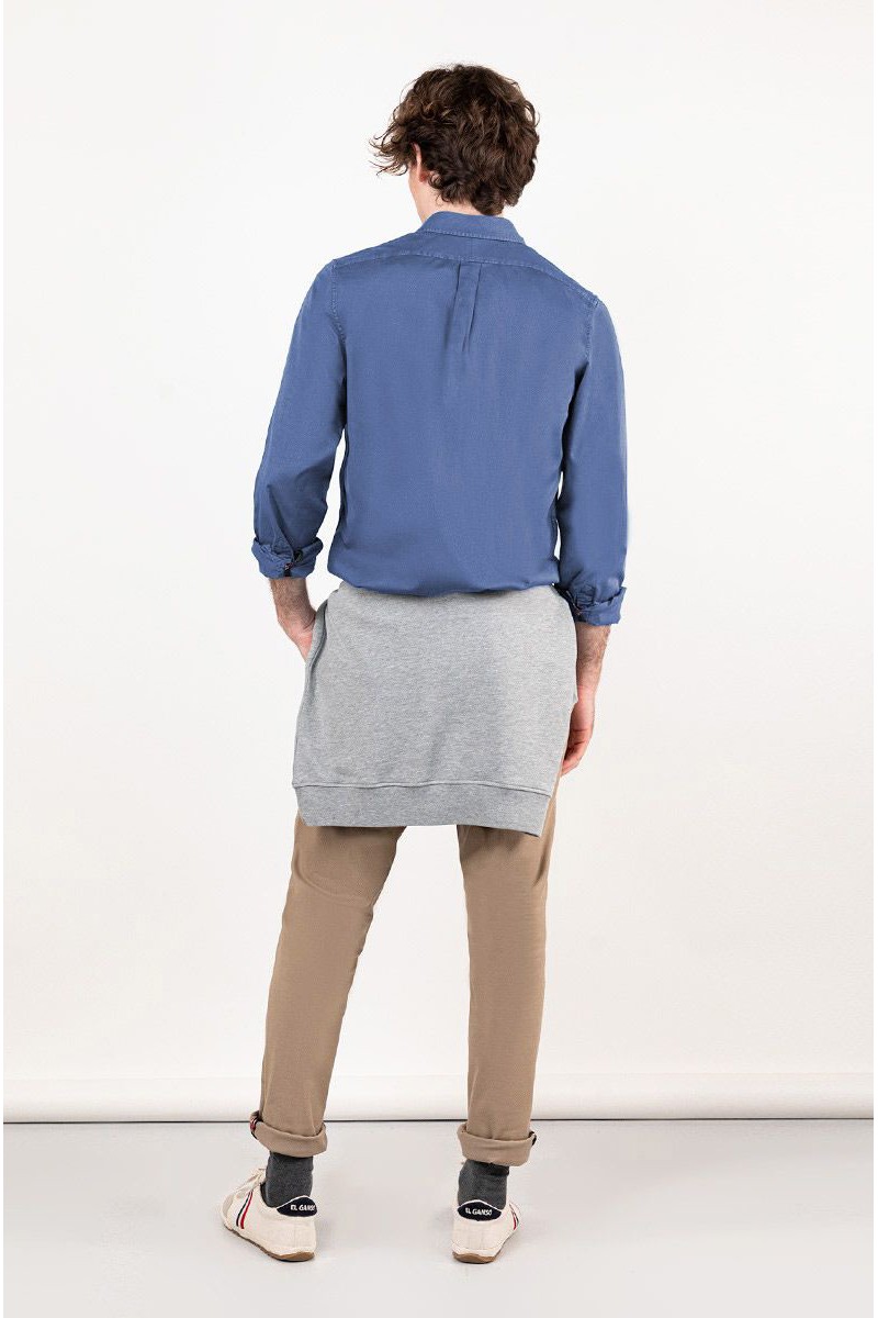  Camisa Twill Garment Dyed Azul Klein El Ganso 