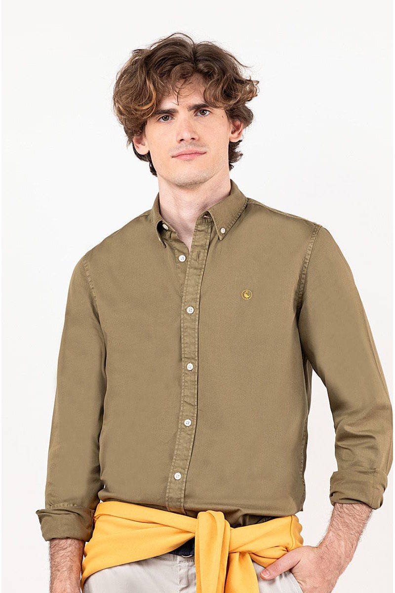 Camisa Twill Garment Dyed Kakhi El Ganso