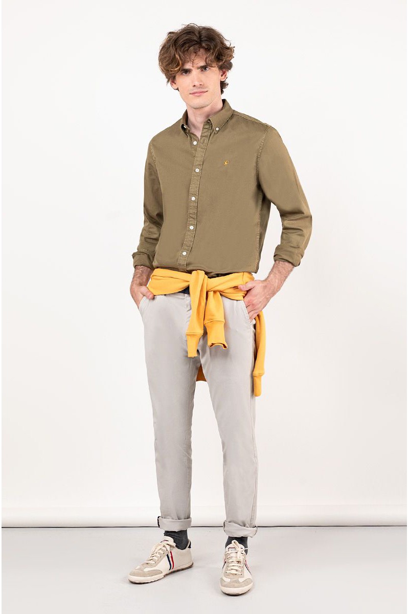 Camisa Twill Garment Dyed Kakhi El Ganso  2