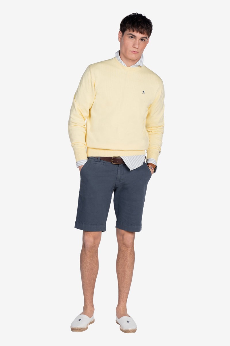   Jersey Harper and Neyer Icon R Vainilla Yellow : punto fino de algodón, cuello redondo y corte regular en un color que aporta luz y estilo a tu armario. 