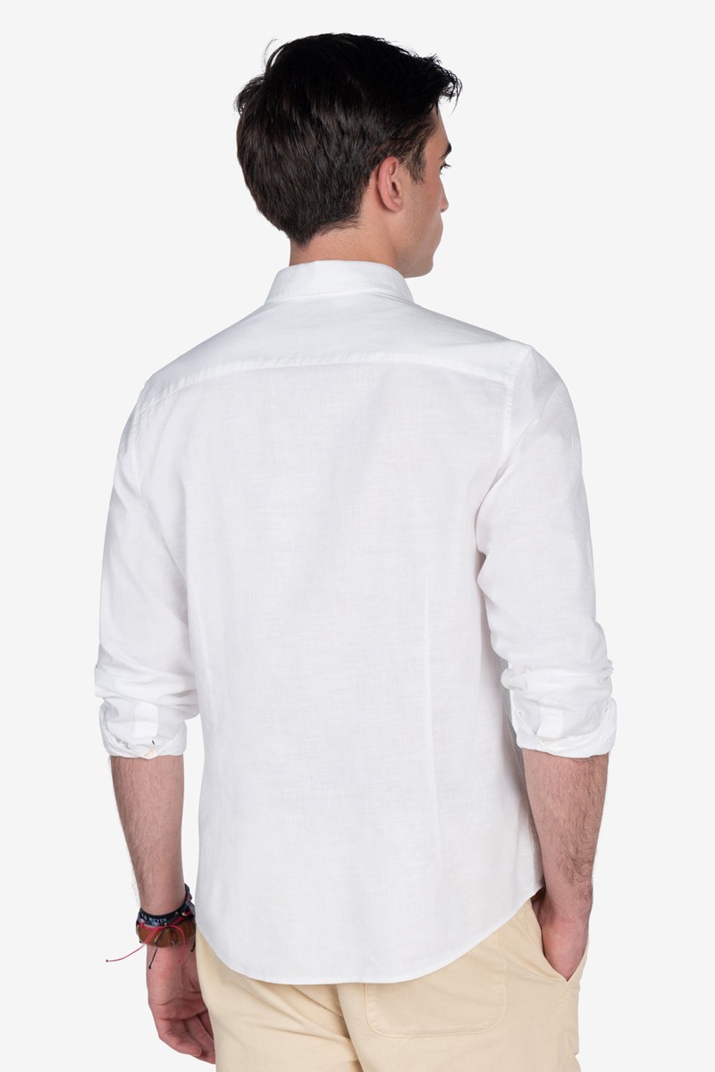 Camisa Harper and Neyer Royal Academy White : lino puro, diseño atemporal y frescura garantizada. Elegancia minimalista para tu día a día.  2