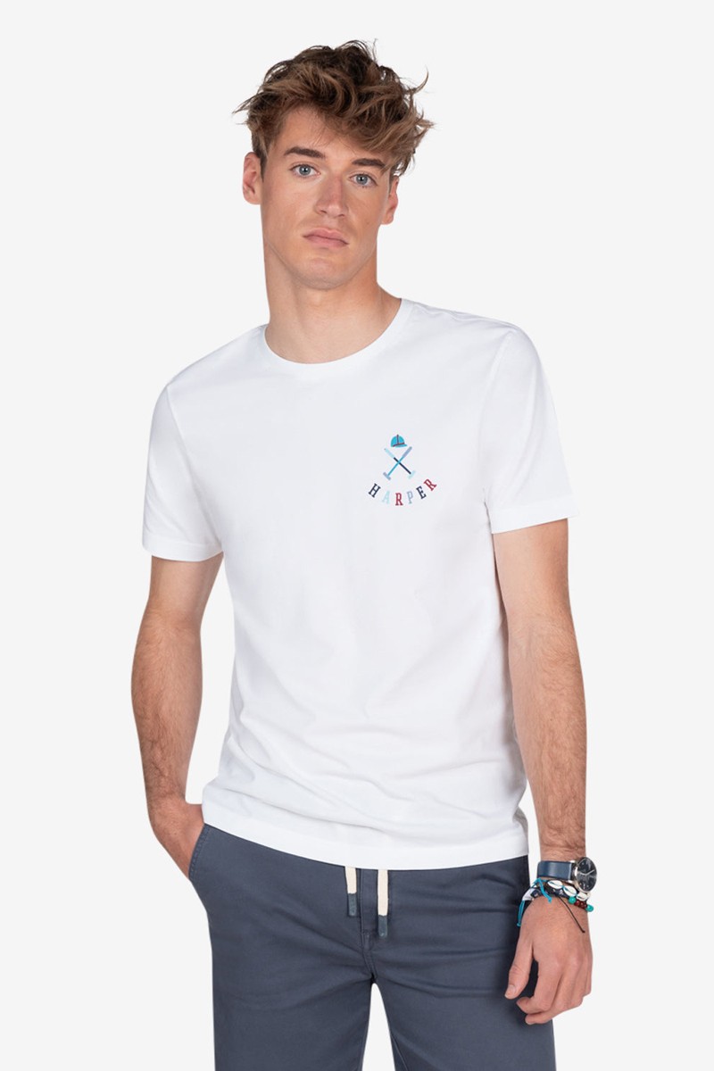   Camiseta Harper and Neyer Rhode Island White : diseño regular fit con logo en colores. Comodidad y estilo veraniego para el día a día. 