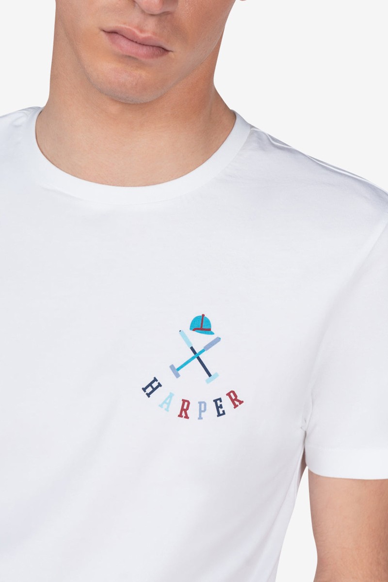   Camiseta Harper and Neyer Rhode Island White : diseño regular fit con logo en colores. Comodidad y estilo veraniego para el día a día. 