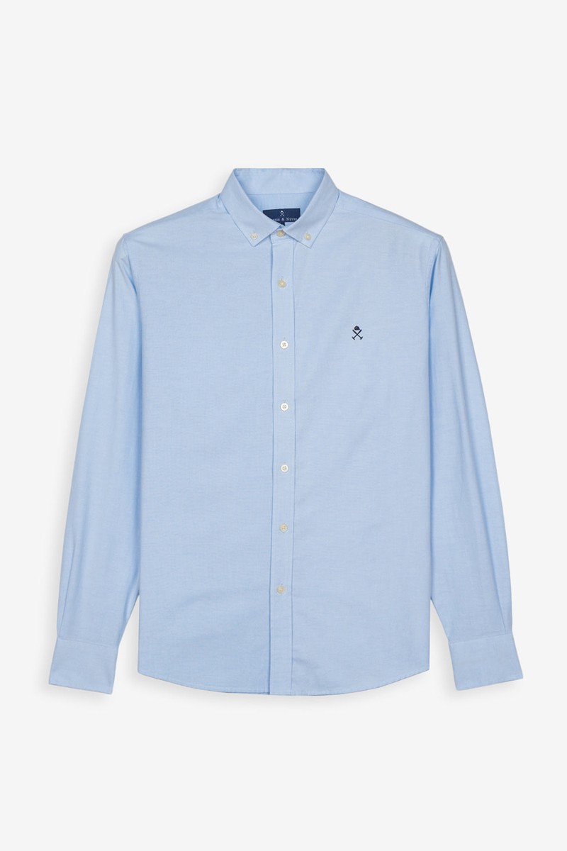   Camisa Harper and Neyer Icon Light Blue : algodón 100%, corte clásico y bordado en el pecho. Un básico atemporal con estilo refinado. 