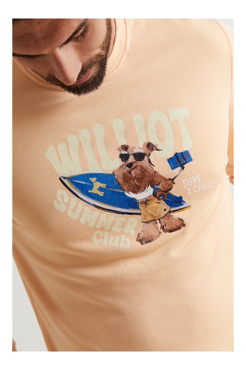  Sudadera Mr. Williot Surfer de Williot en color naranja. Perfecta para looks con personalidad y aire veraniego 🌊🐶 