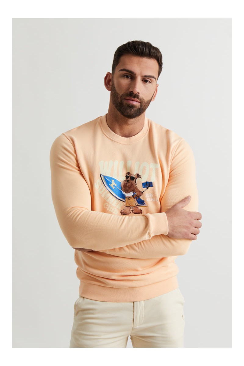  Sudadera Mr. Williot Surfer de Williot en color naranja. Perfecta para looks con personalidad y aire veraniego 🌊🐶 