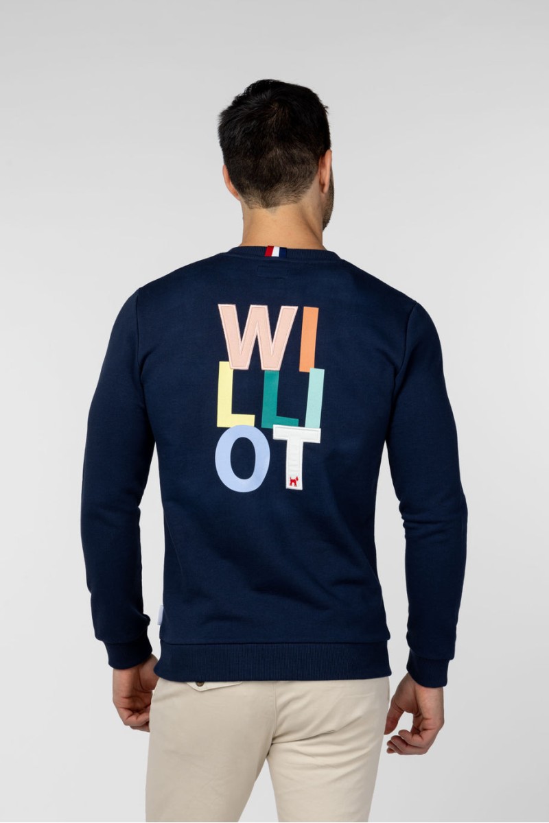  Sudadera Williot 3D en color marino. Diseño moderno con letras en volumen para un estilo llamativo y original 🧩💥 