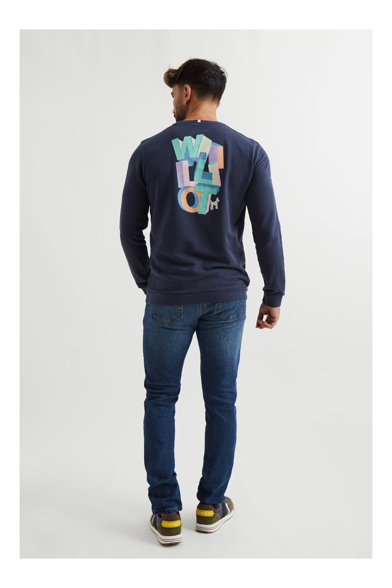  Sudadera Williot 3D en color marino. Diseño moderno con letras en volumen para un estilo llamativo y original 🧩💥 