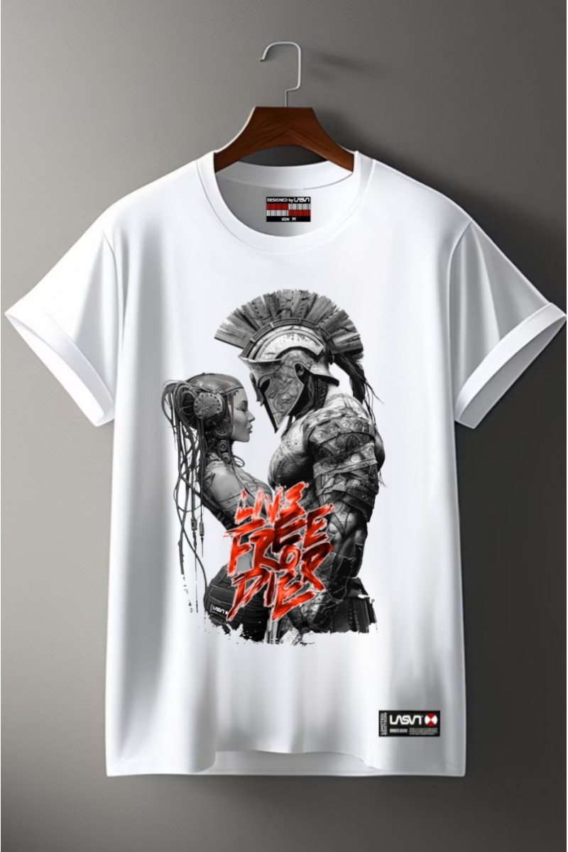 Camiseta La Sal LIFE blanca, edición limitada de 100 unidades con mensaje inspirador y diseño exclusivo.