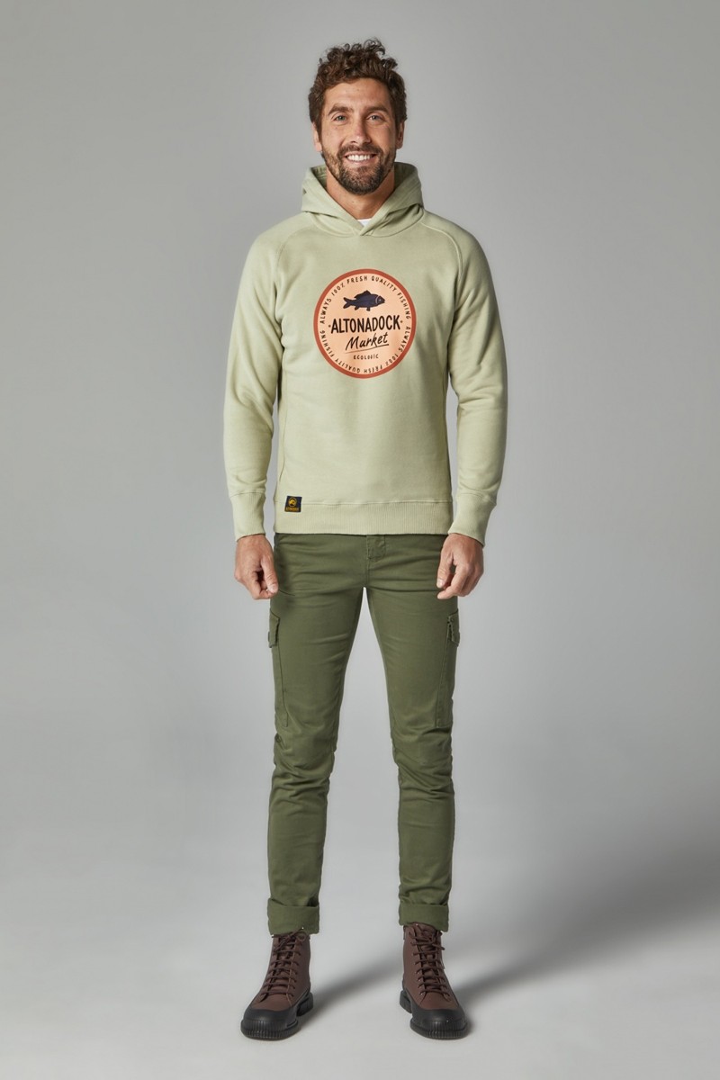SUDADERA ALTONA M34  SUDADERA CAPUCHA VERDE CÍRCULO ALTONADOCK