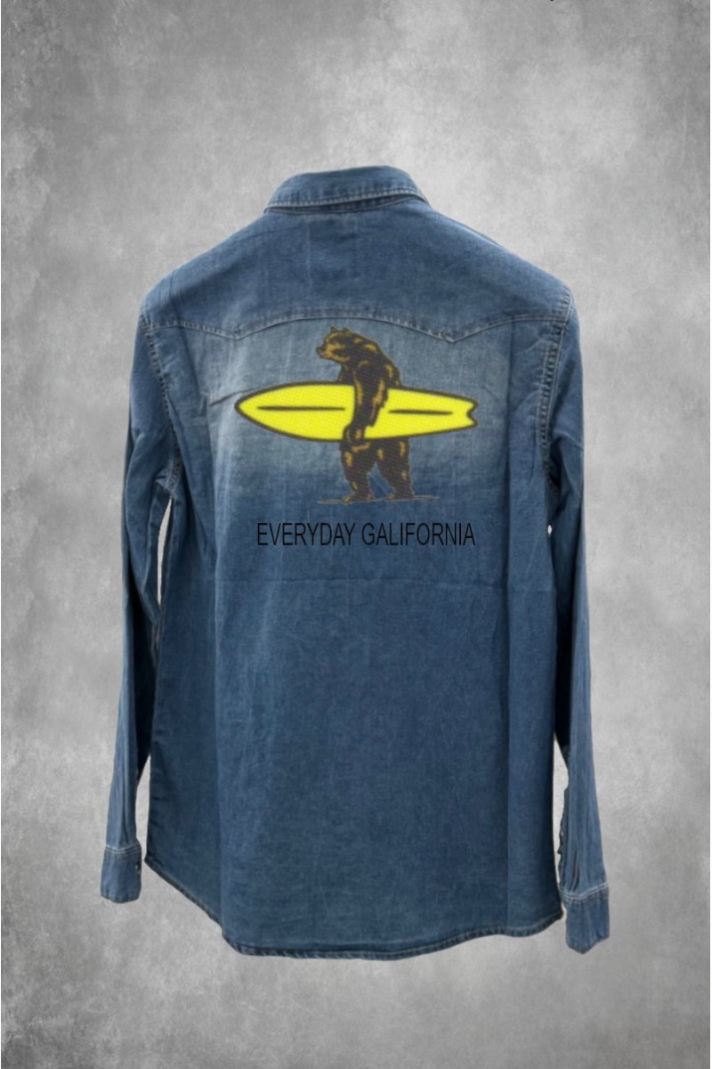  Sobrecamisa La Sal EVERYDAY azul para hombre, con estilo urbano y detalles bordados. Edición limitada de 100 unidades numeradas. Fabricada en la península.  2