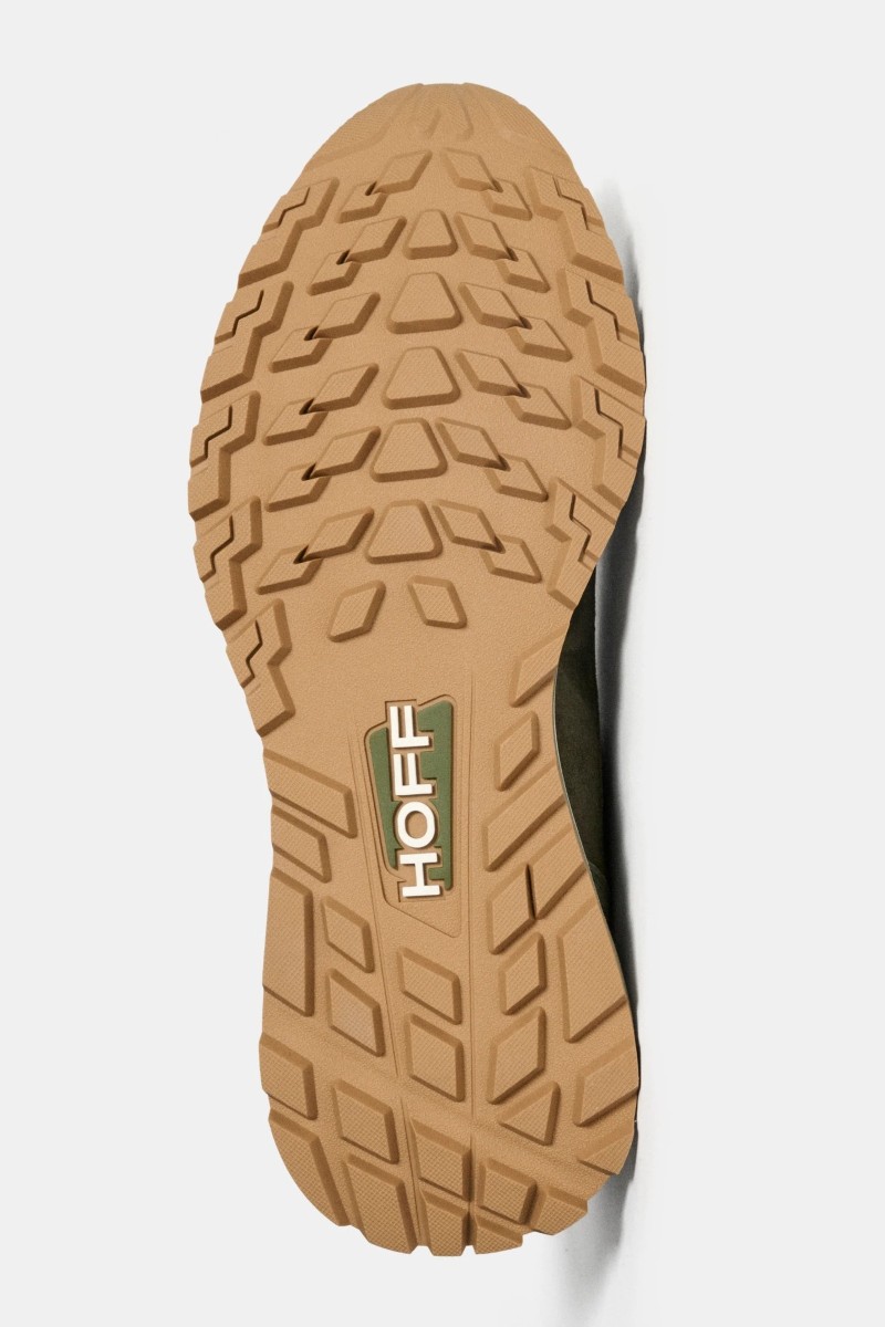  Sneaker HOFF City Off Road Khaki para hombre, mezcla de piel y textil con suela dentada, diseño versátil y espíritu urbano moderno. 