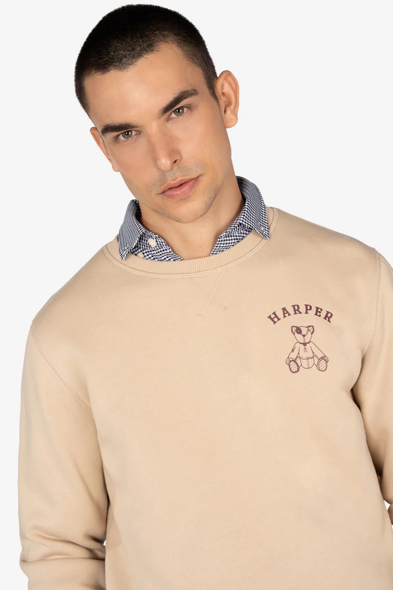 Sudadera con diseño clásico y aire universitario, mezcla de tejidos suave y detalles gráficos que suman carácter a tu look.  2