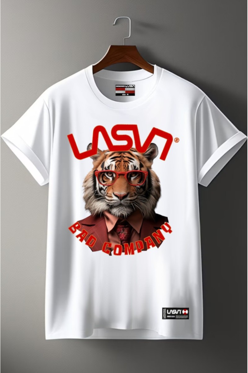  Camiseta en algodón con gráfico “Bad Tiger” frontal, edición limitada numerada de 100 unidades y diseño urbano distintivo. 