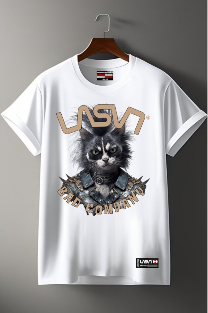 Camiseta en algodón de 180 g con estampado “Bad Rockat” frontal, acabado en blanco y edición limitada numerada de solo 100 unidades.  2