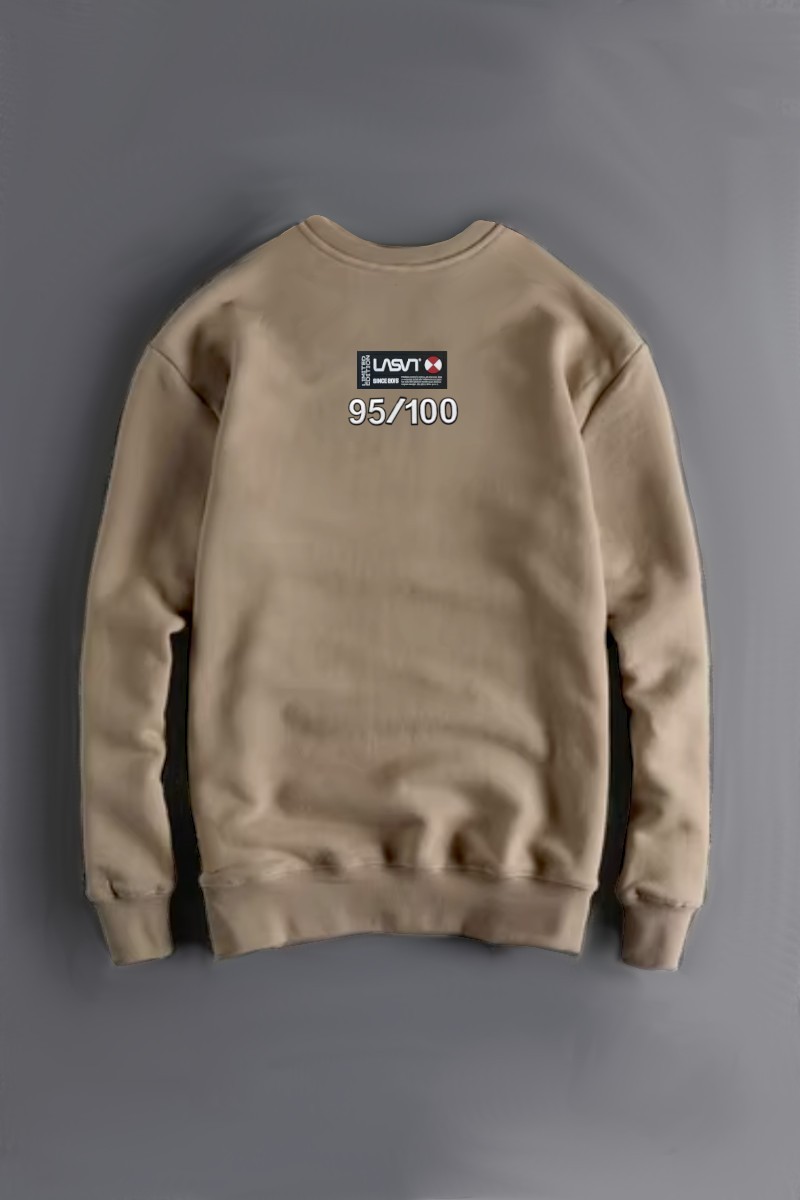  Sudadera en algodón con estampado frontal “Tiger”, edición limitada numerada y diseño sobrio en tono arena. 