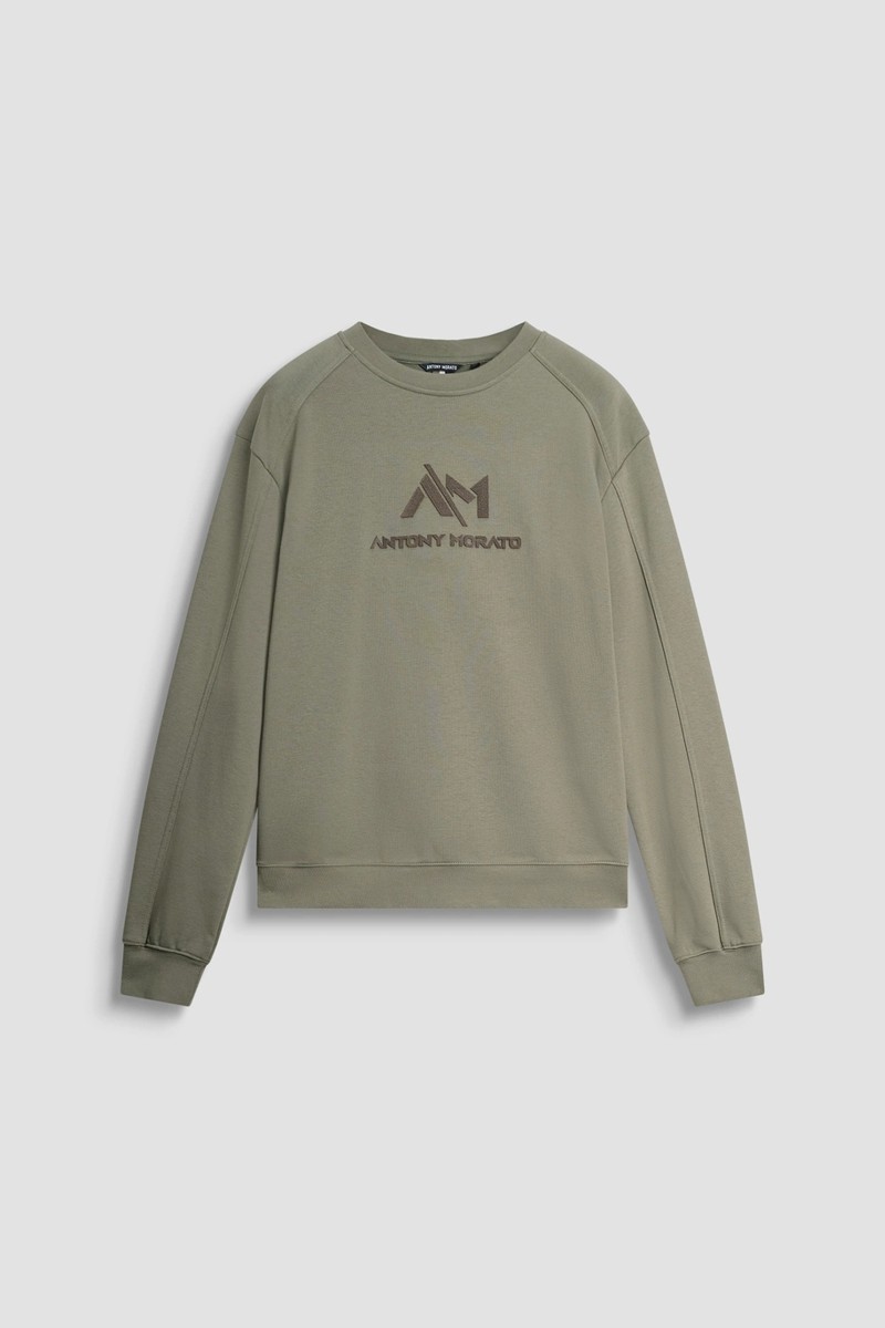  Sudadera Antony Morato Relaxed Fit de algodón sostenible con logotipo estampado, ideal para un look casual con estilo. 