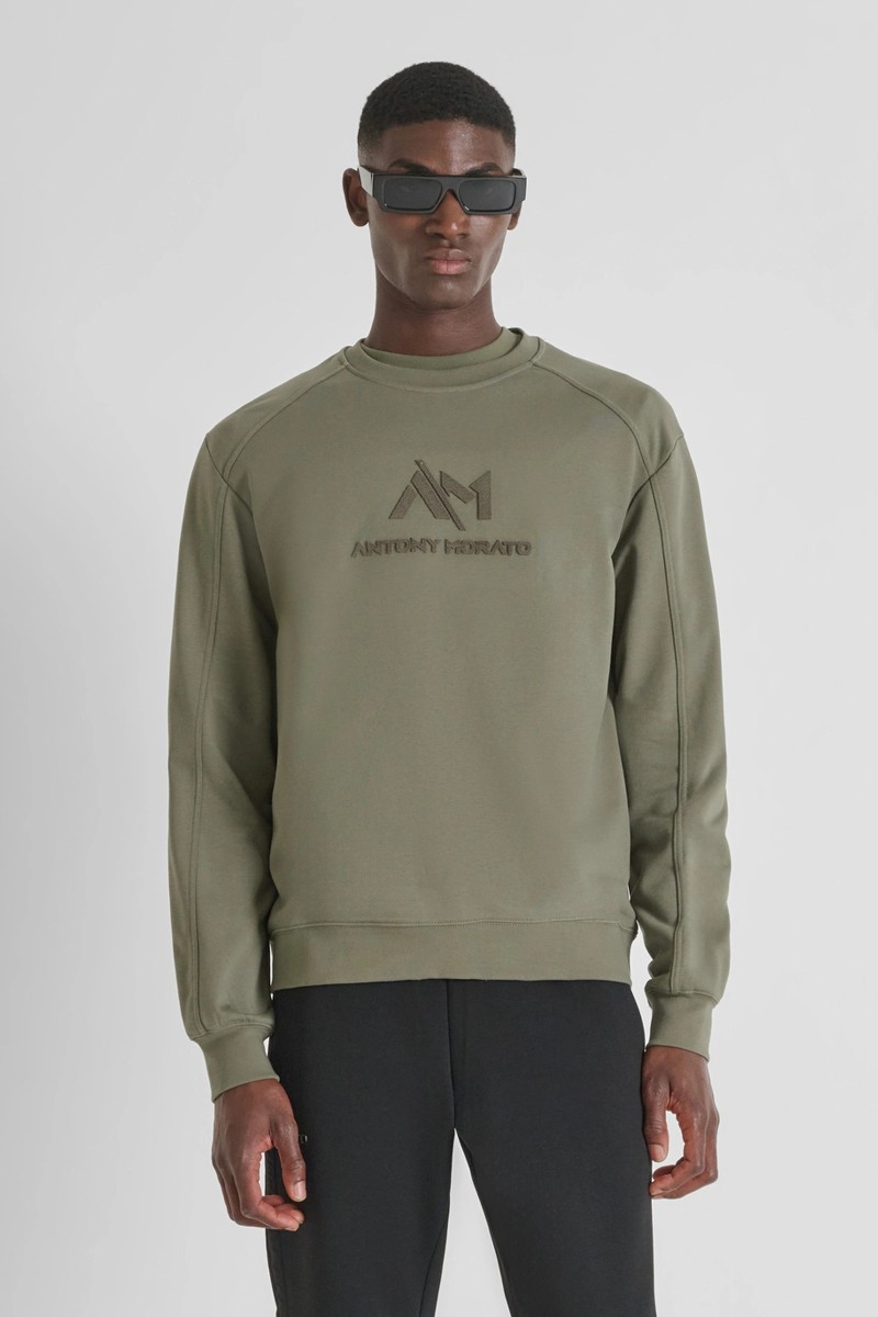 Sudadera Antony Morato Relaxed Fit de algodón sostenible con logotipo estampado, ideal para un look casual con estilo.