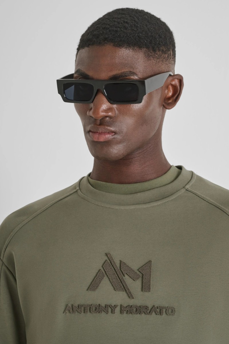  Sudadera Antony Morato Relaxed Fit de algodón sostenible con logotipo estampado, ideal para un look casual con estilo. 
