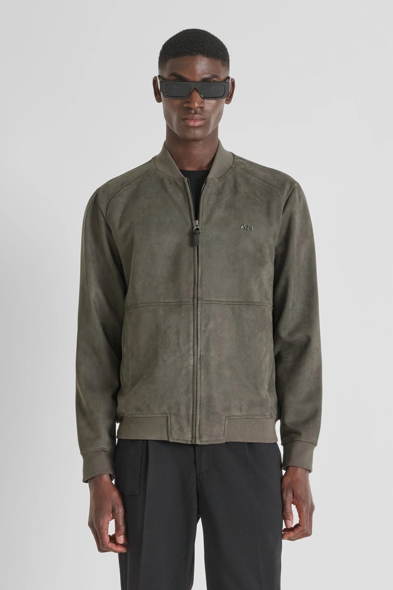  Sudadera Antony Morato Regular Fit con cremallera y acabado efecto ante, ideal para un look sofisticado con toque urbano. 