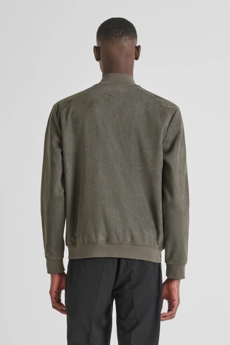  Sudadera Antony Morato Regular Fit con cremallera y acabado efecto ante, ideal para un look sofisticado con toque urbano. 