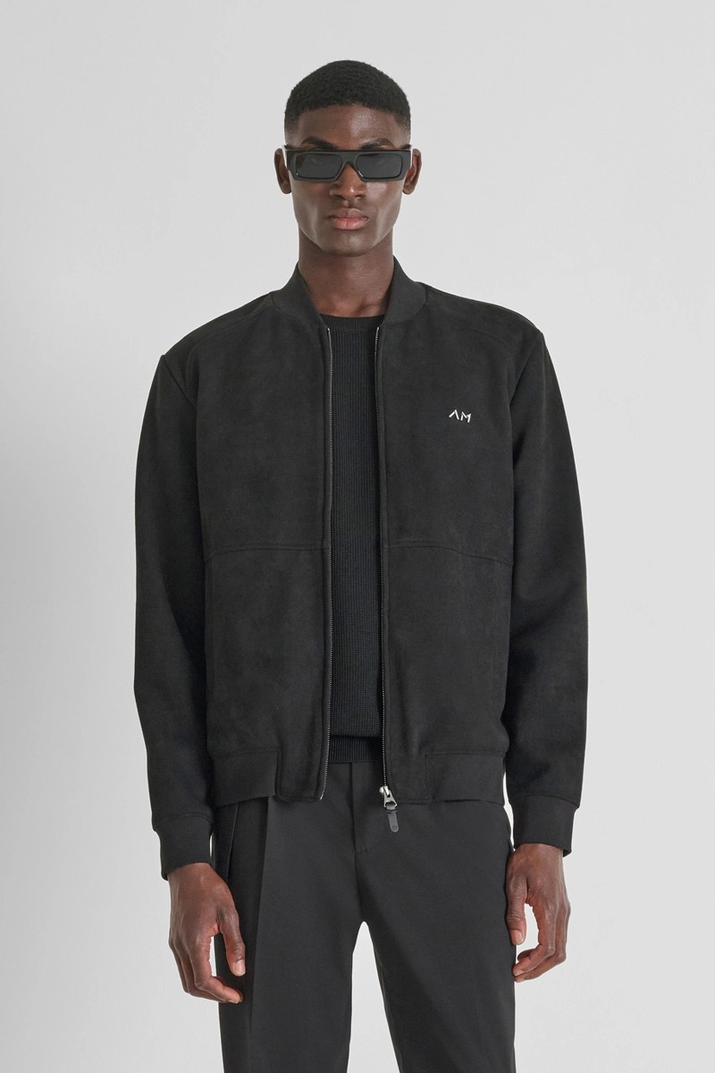  Sudadera Antony Morato Regular Fit con cremallera y acabado efecto ante, ideal para un look sofisticado con toque urbano. 