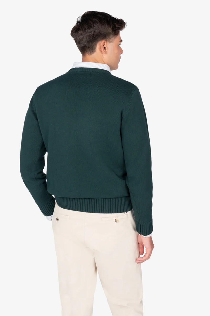  Jersey de punto en algodón con diseño ‘Harvard’, letra “H” fronta­l y ribetes en contraste, ideal para un estilo casual refinado. 