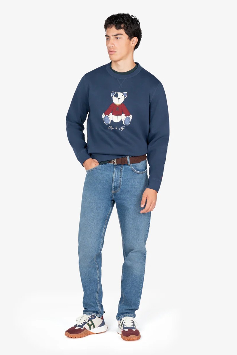 Sudadera de algodón con gráfico frontal de oso Teddy, corte regular-fit y acabado casual ideal para el día a día.
