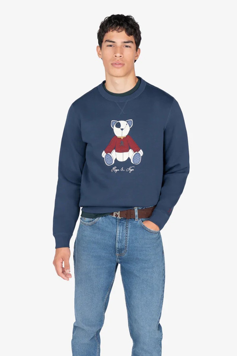 Sudadera de algodón con gráfico frontal de oso Teddy, corte regular-fit y acabado casual ideal para el día a día.  2