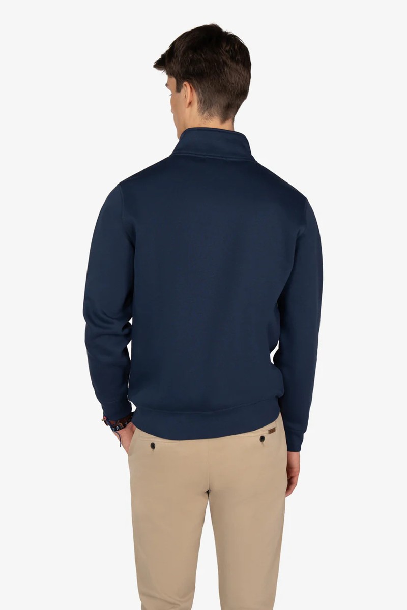  Sudadera de algodón con media cremallera, panel frontal en contraste y corte Regular Fit, ideal para un estilo casual con carácter. 