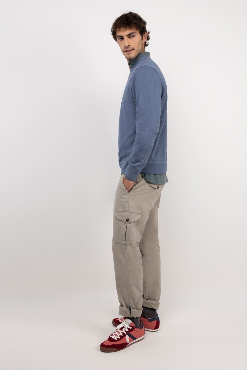  Sudadera El Ganso en algodón 100 % con corte regular y acabado lavado en color petróleo. Básico cómodo y moderno para el día a día. 