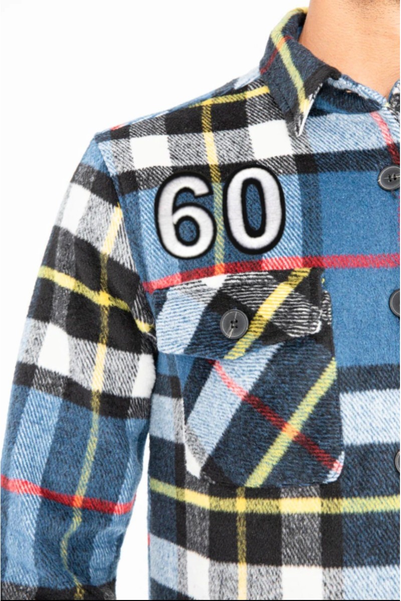  Sobrecamisa LaSaL forrada Quad azul, corte relajado, cierre de botones, bolsillos delanteros y forro interior. Edición limitada — mezcla de funcionalidad y estilo urbano.  2