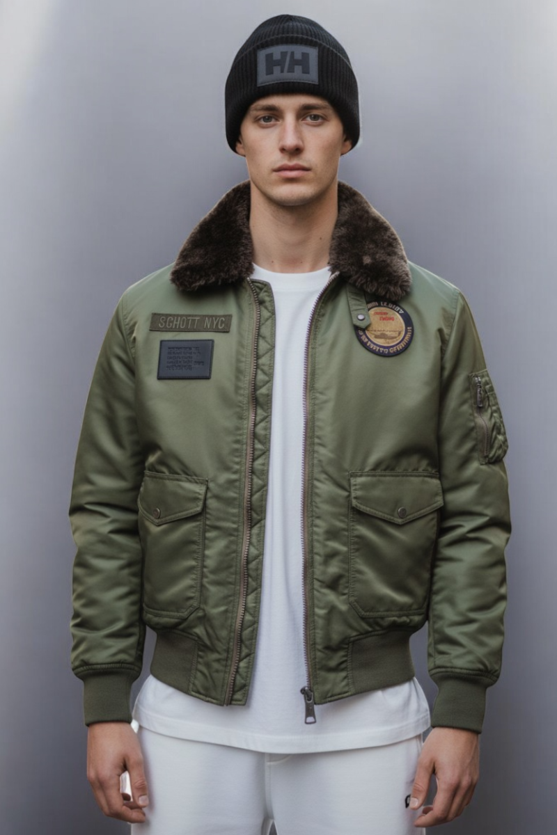  Cazadora técnica Schott con diseño urbano, tejido resistente y detalles funcionales. Ideal para el día a día o escapadas al aire libre. 