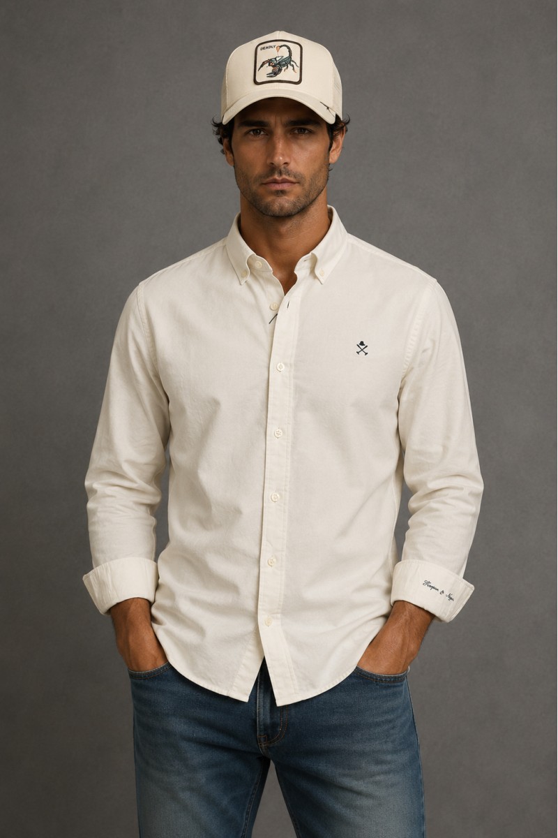  Camisa Harper and Neyer versátil y cómoda, perfecta para looks urbanos con estilo elegante y actual. Color Blanco 