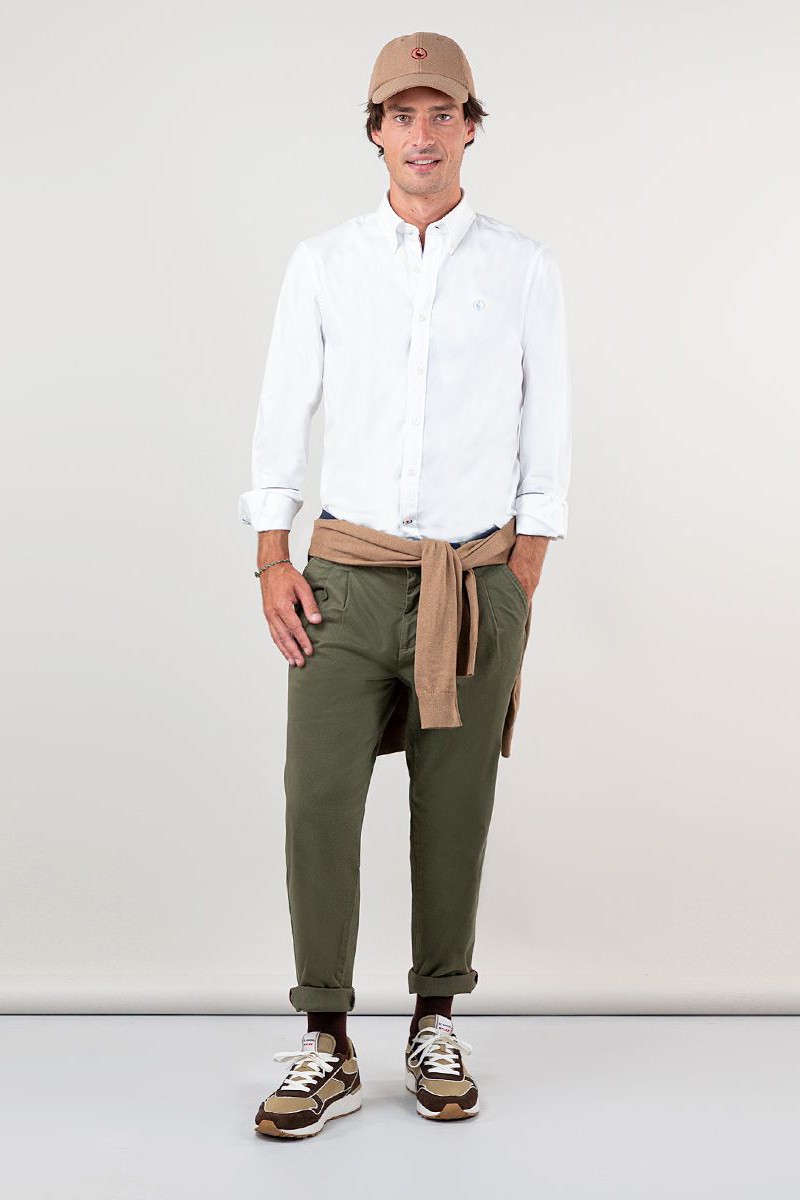  El Ganso Camisa Bandera Pin Point Blanco 