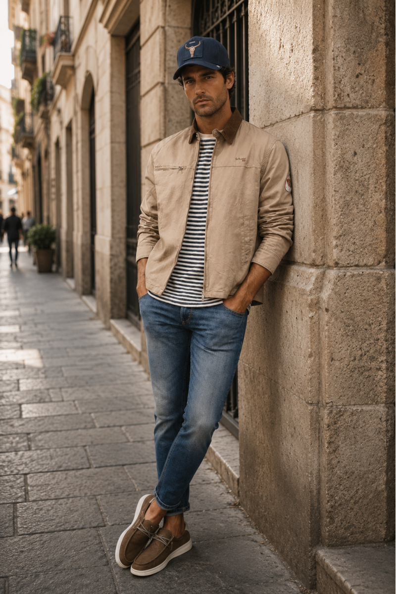 Look casual con cazadora Schott para hombre | Ropa hombre Asturias