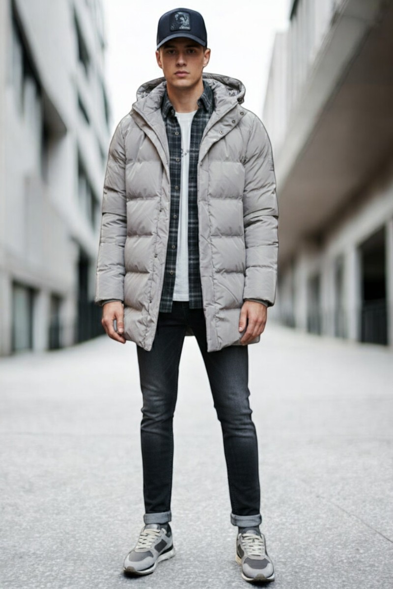 Look urbano de invierno hombre con plumífero | Uncode