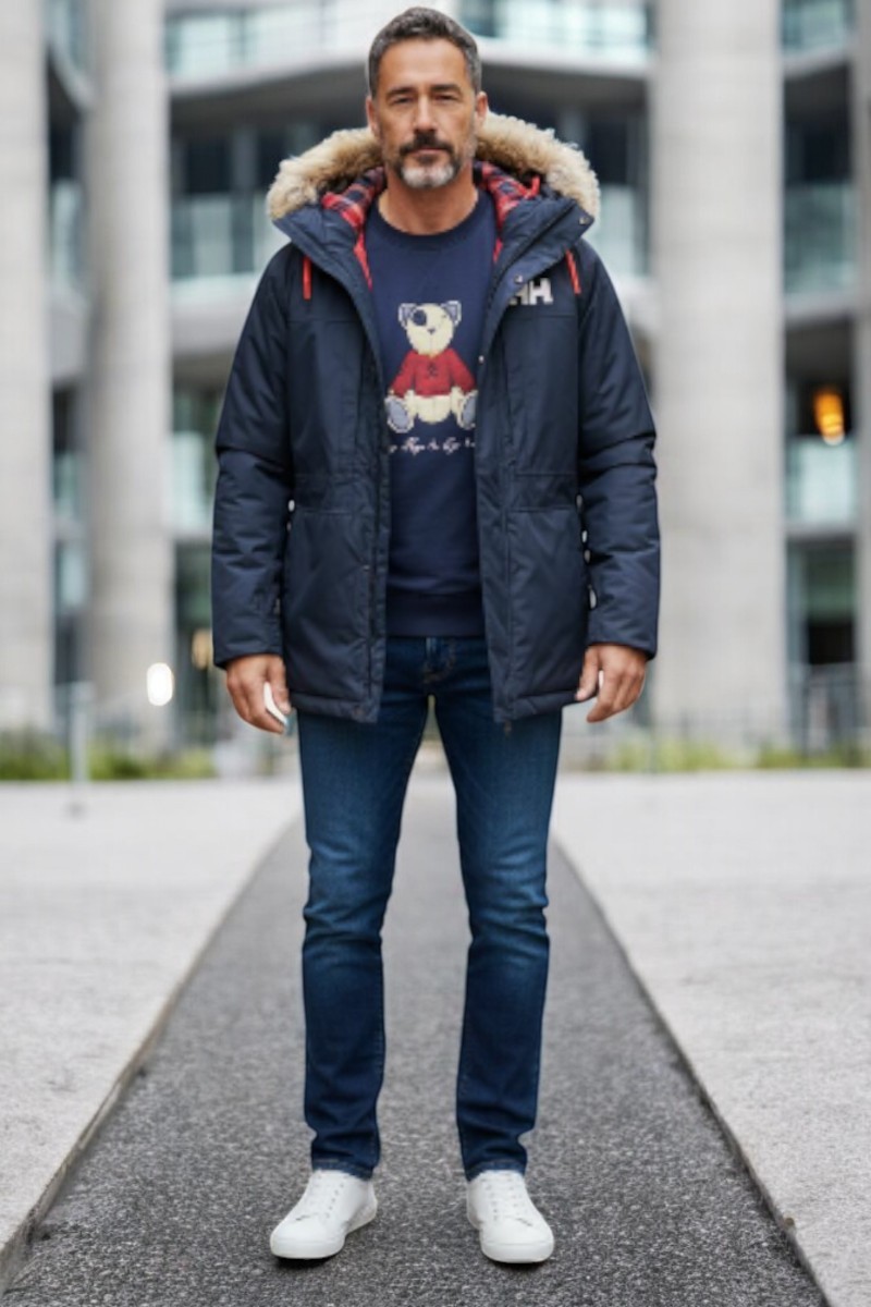 Look casual de invierno hombre con parka | Uncode